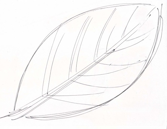 Planning sketch for patchwork leaf